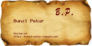 Bunzl Petur névjegykártya